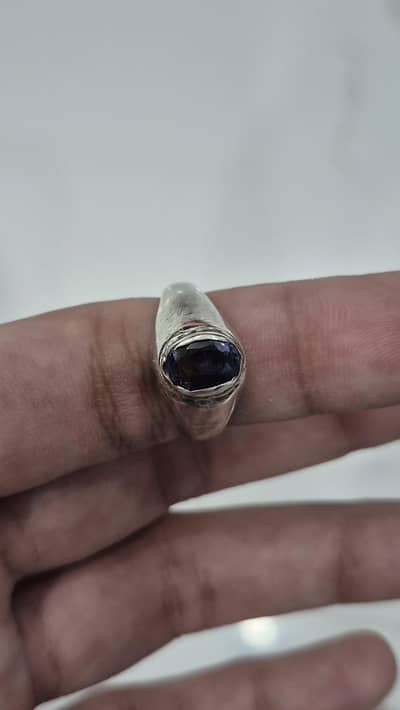 ​Original Iranian Blue Sapphire Ring / Pure Silver Ring (Neelam)