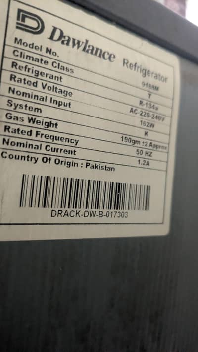 Dawlance refrigerator