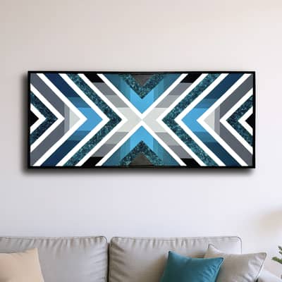 Modern Wood & Epoxy Mosaic Artwork | 48” x 22” inches
