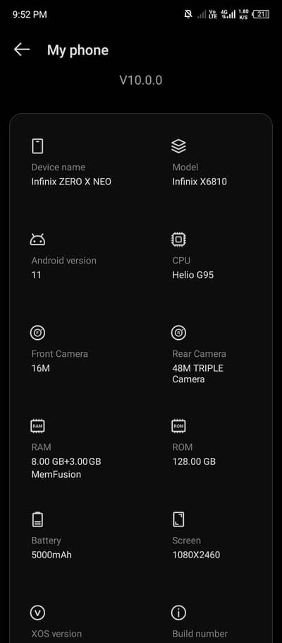 Infinix Not x neo