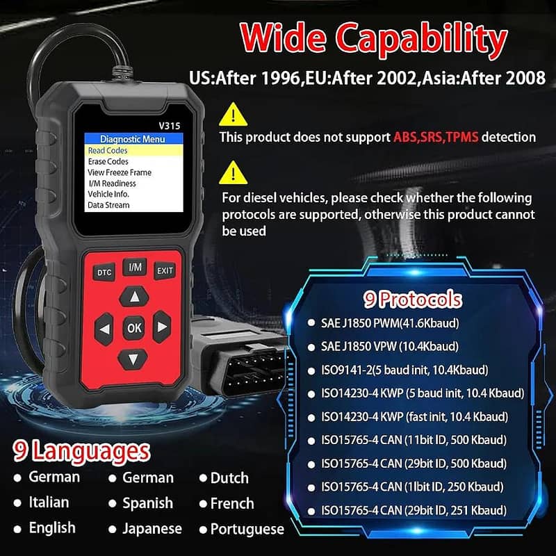 OBD2 Diagnostic Tool, Code Reader, Engine light Diagnostic Tool 2