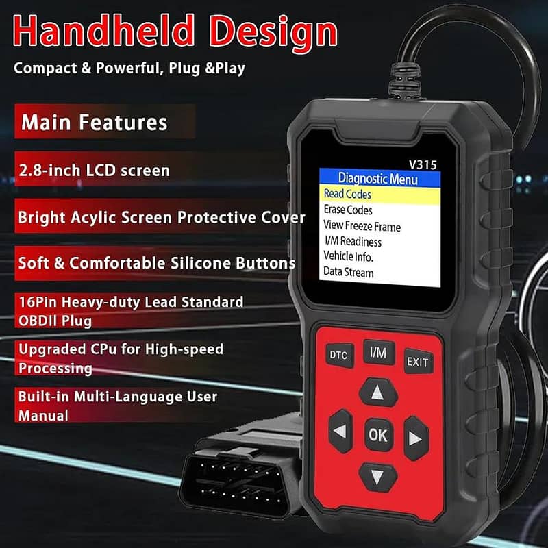 OBD2 Diagnostic Tool, Code Reader, Engine light Diagnostic Tool 4
