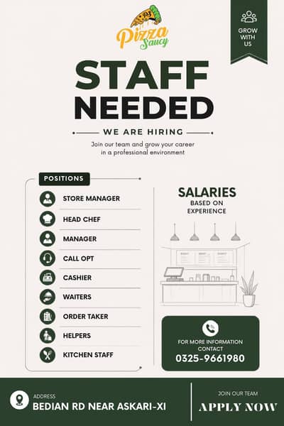We Are Hiring - Delivery Rider - Waiters - Order Takers