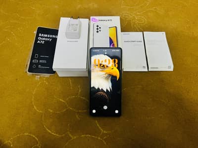 Samsung Mobile A72 With Completed Box Charger 8/128