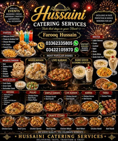 Hussaini catering survices available alhumdulillah khandani karobar he