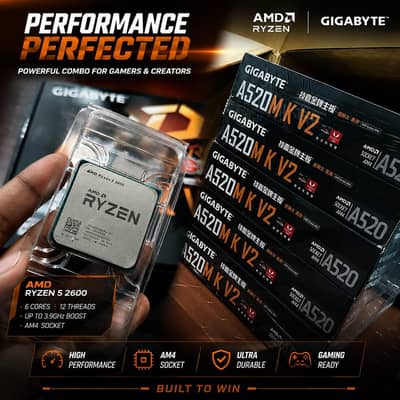 AMD Ryzen 5 2600 Processor | Gigabyte A520M K V2 AM4
