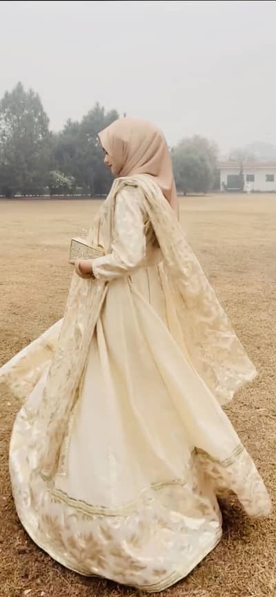 Sitched frock | white dress | flare frock | eastern dress | women