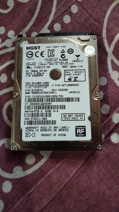 1 Tb hard hgst laptop ki 2.5 sata