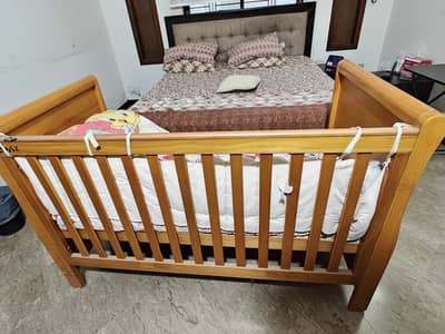 Premium Wooden Baby Cot (Excellent Condition)