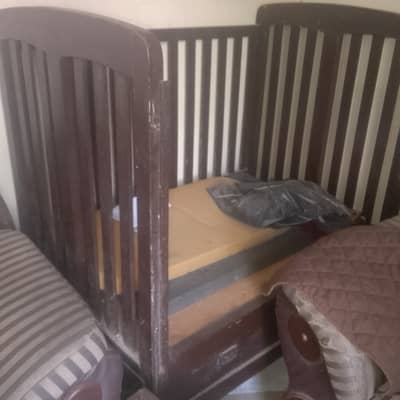 Pure wooden baby cot