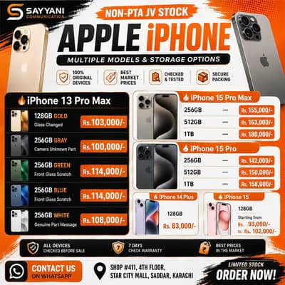 Apple iphone 13 Pro Max /15 Pro Max/15 Pro/ iPhone 15/ 14 Plus Non PTA