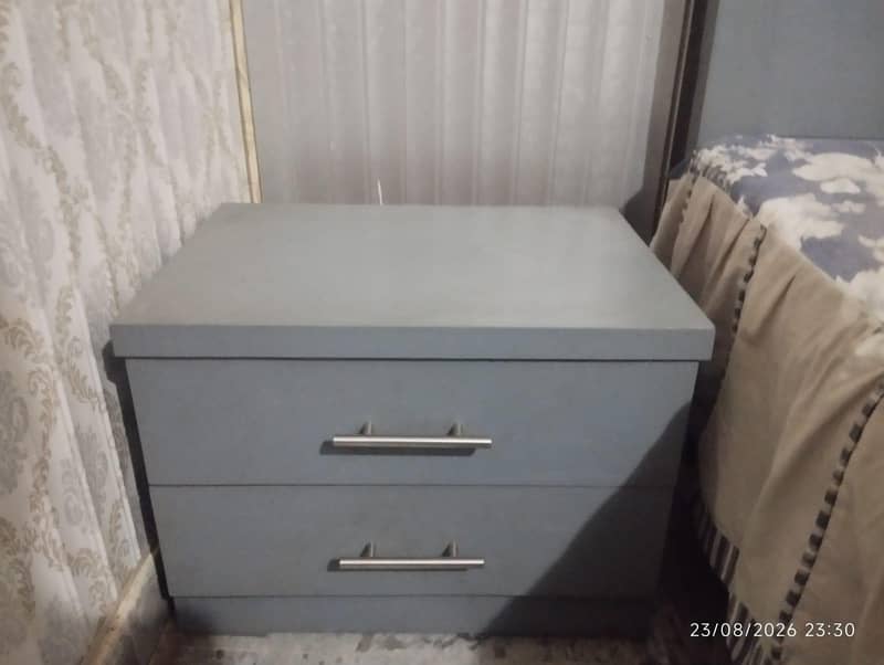 king size bed with side table 0