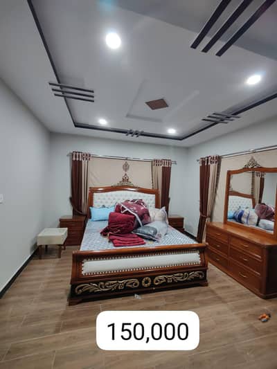 king size bed with side tables and dressing