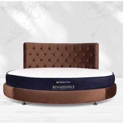 Luxury Round Leather Bed + Dolce Vita Mattress