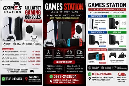  GAMES STATION – ALL GAMING CONSOLES AVAILABLE!