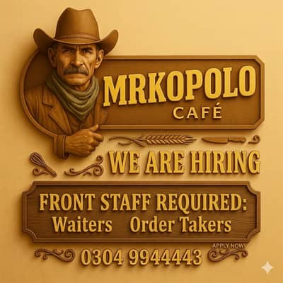 Staff req waiters ,delivery boys ,cashier ,kitchen staff urgently