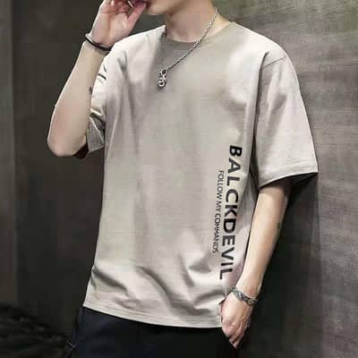 Men slim fit T-shirt summer plus size white