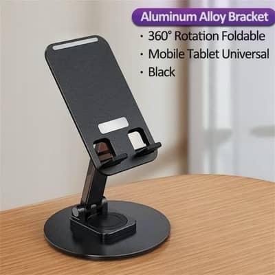 360° Rotating Aluminum Desktop Stand for Mobile & Tablet