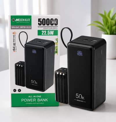 Power Bank 50000mAh with PD Fast Charging & Multiple Connectors