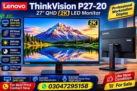 27 inch 2k boderless Lenovo p27-20