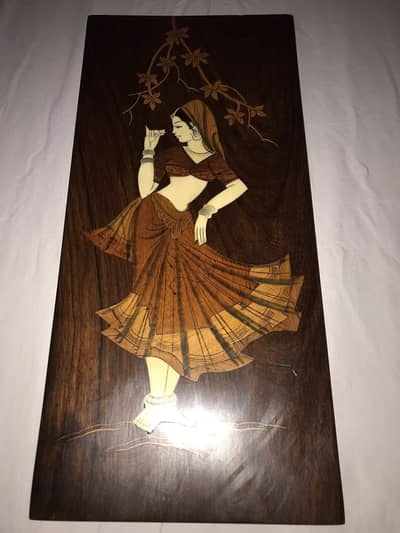 Antique Expensive Black SheeshamWooden Wall Hanging Art Piece[Inlay]