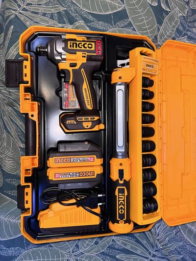 INGCO cordless impact wrench drill combo kit
