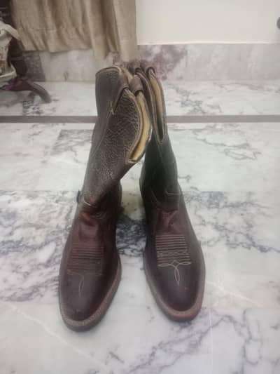 Chippewa Hand Made USA Mens Brown Leather Western Cowboy Boots