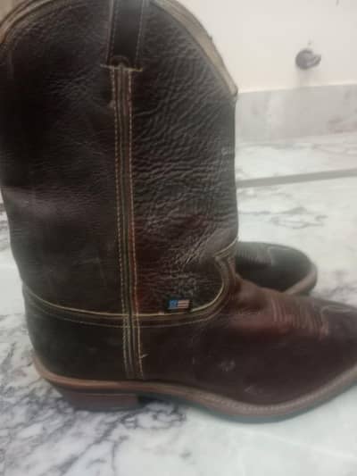 Chippewa Hand Made USA Mens Brown Leather Western Cowboy Boots