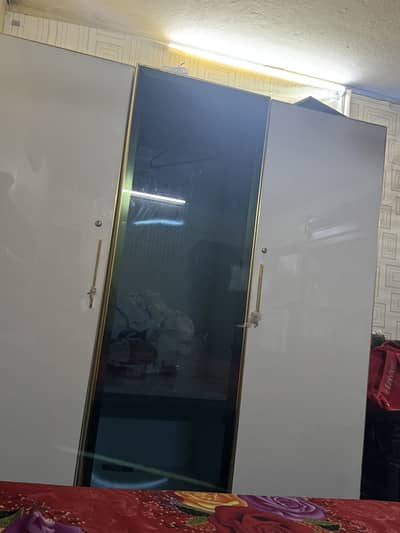Wooden safe almari high glass 1 month used only