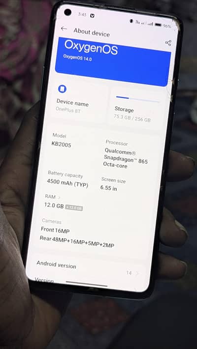 One Plus 8T dual sim lifetime approve Ram 12+12 GB 256.03182949604