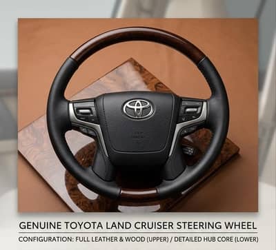 ​Genuine Toyota Land Cruiser Prado Steering Wheel with Wood Grain