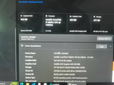 Dell Latitude 7400 Core i7 8th Gen | 16GB | 512GB SSD | Touch | 10/10