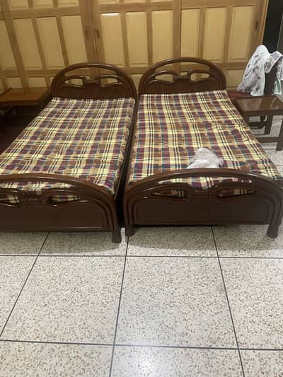 2 SINGLE BEDS WITHOUT FOAM