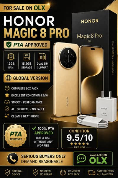 Honor Magic 8 pro official pta approved complete box