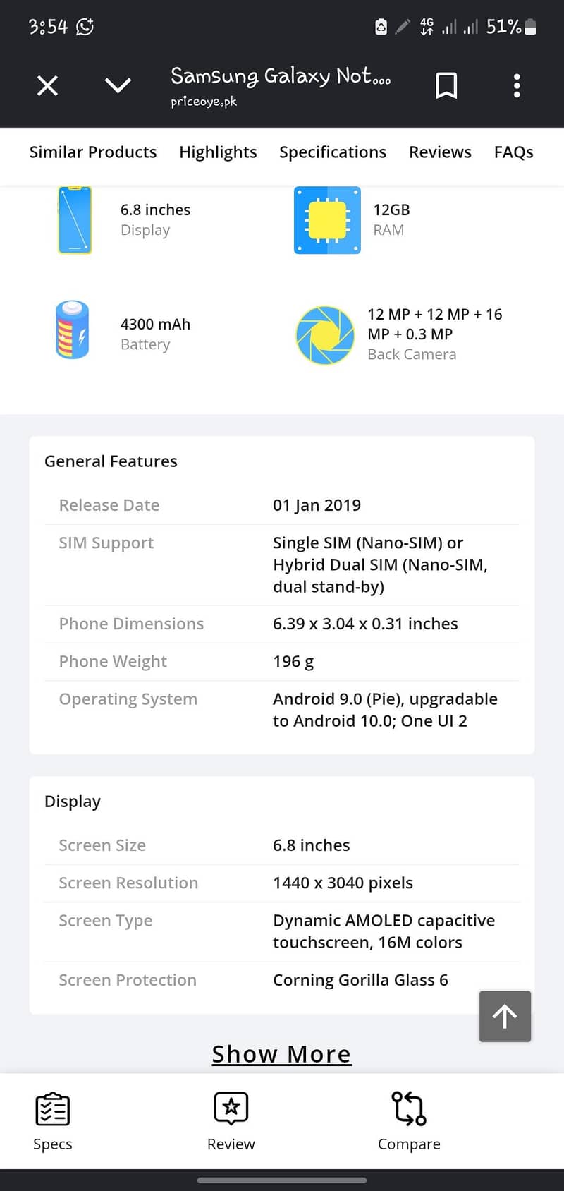 Samsung Mobile Note10 plus 1