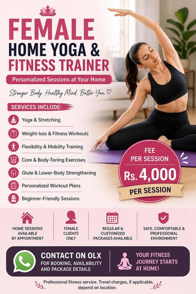 Yoga and Fitness trainer for Females