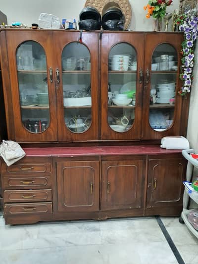 Wooden Showcase with FREE Corner Table