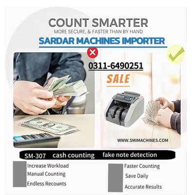 Cash mix value counting with fake note detection cis sensor pkr usd