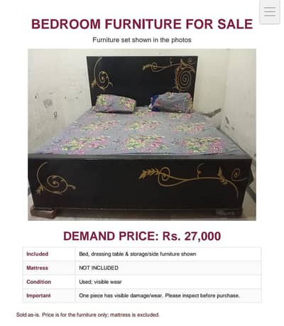 Bed dressing side table for sale