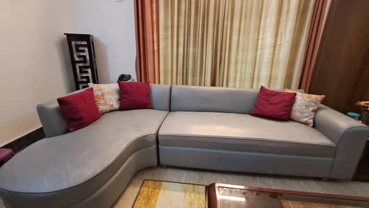 L-shaped leather sofa