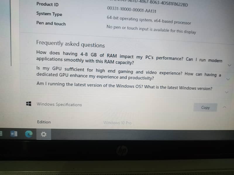 HP laptop 8