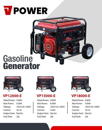 6KWA | 9KVA | 8KWA Generator Vpower Petrol + Gas Generator Low Coast