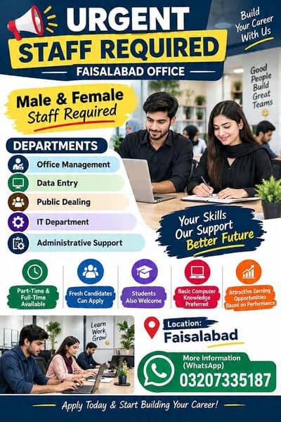 male and female staff required