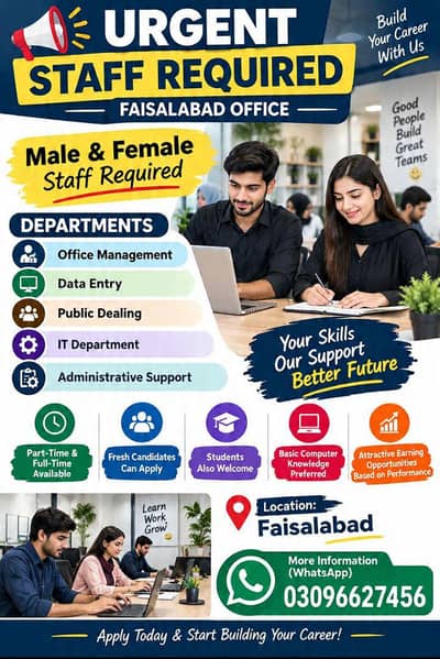 male and female staff required