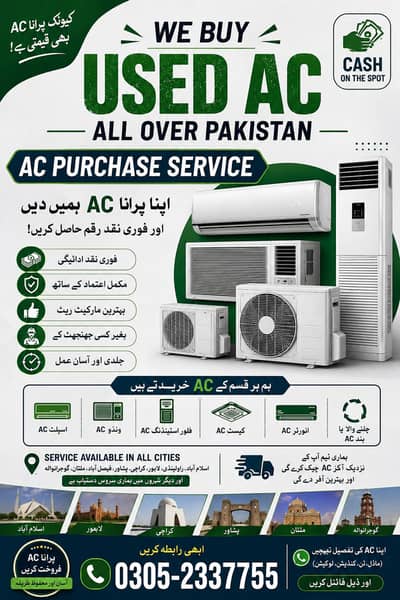 Used AC Purchase Service | All Types of ACs | All Over Pakistan