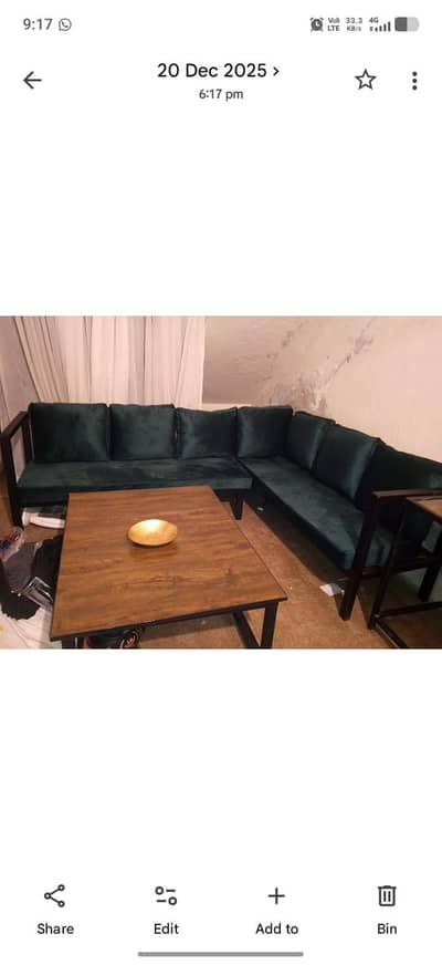 L shap iron sofa