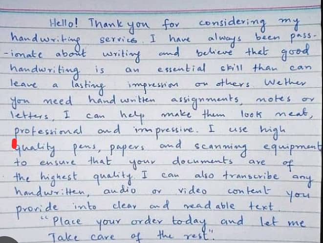 Hand writing assignment 2