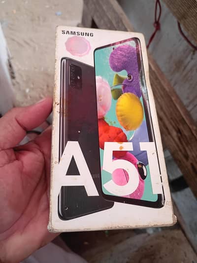 Samsung Mobile A51 with box charger 6/128 panel change acha LED LAGYA