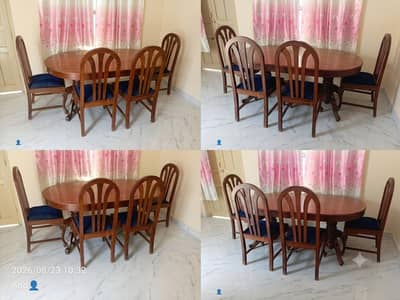 Original heavy wood dining Set.