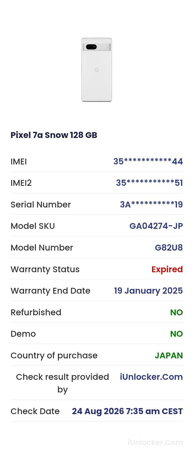 Google Pixel 7a 6